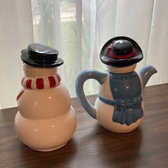 Snowman cream and sugar - Picture 2 of 8